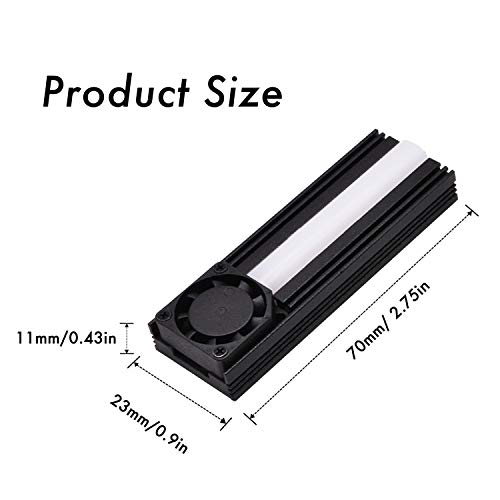 SSD Not Included with Thermal Pad EZDIY-FAB 5V ARGB M.2 Heatsink SSD Cooler with 20mm Cooling Fan for PCIE NVME or SATA M.2 2280 SSD Cooling SSD Not Included with Thermal Pad EZDIY-FAB 5V ARGB M.2 Heatsink SSD Cooler with 20mm Cooling Fan for PCIE NVME or SATA M.2 2280 SSD Cooling